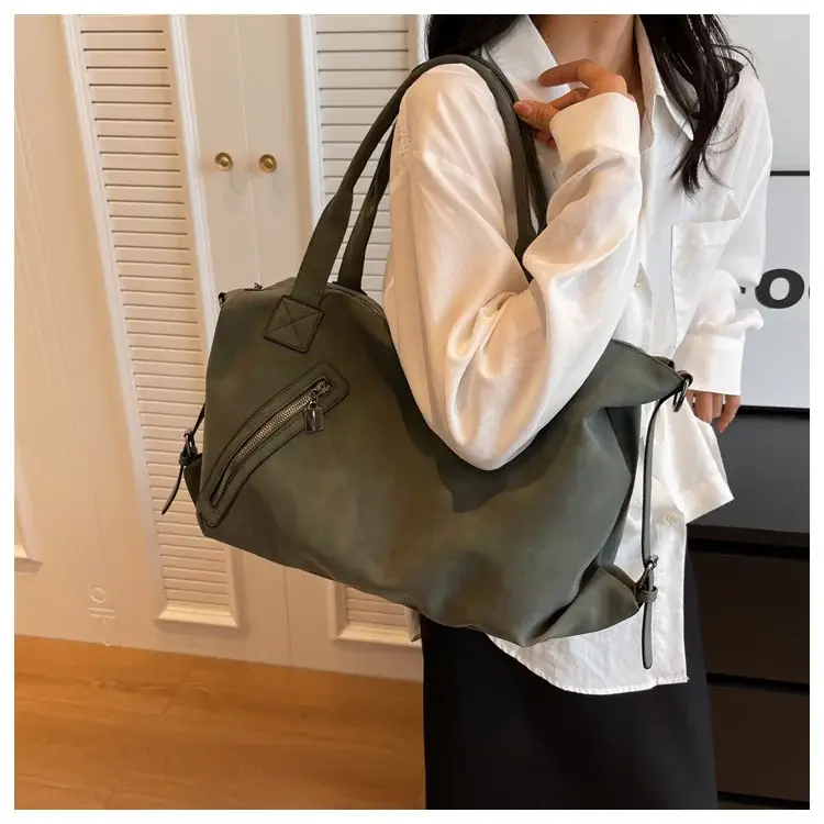 Fashion Women's Large Capacity Tote Bag Beige Suede — feature 13