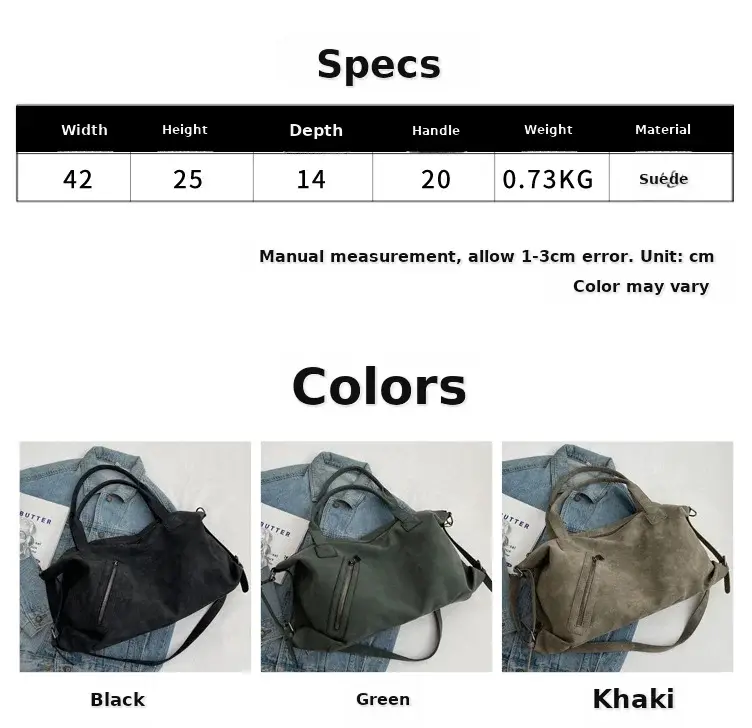 Fashion Women's Large Capacity Tote Bag Beige Suede — feature 2