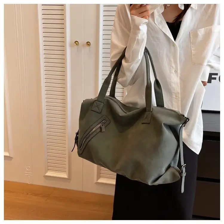 Fashion Women's Large Capacity Tote Bag Beige Suede — feature 26