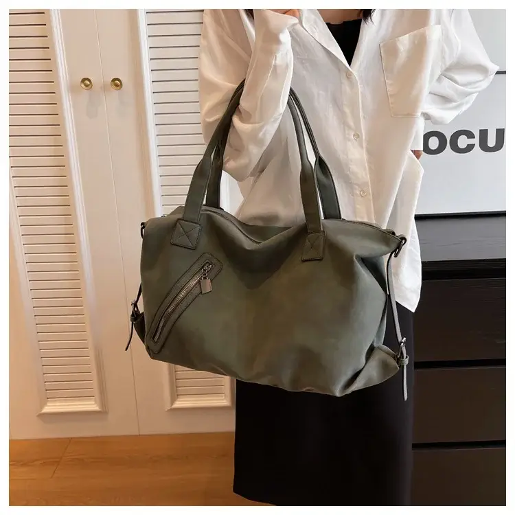 Fashion Women's Large Capacity Tote Bag Beige Suede — feature 27