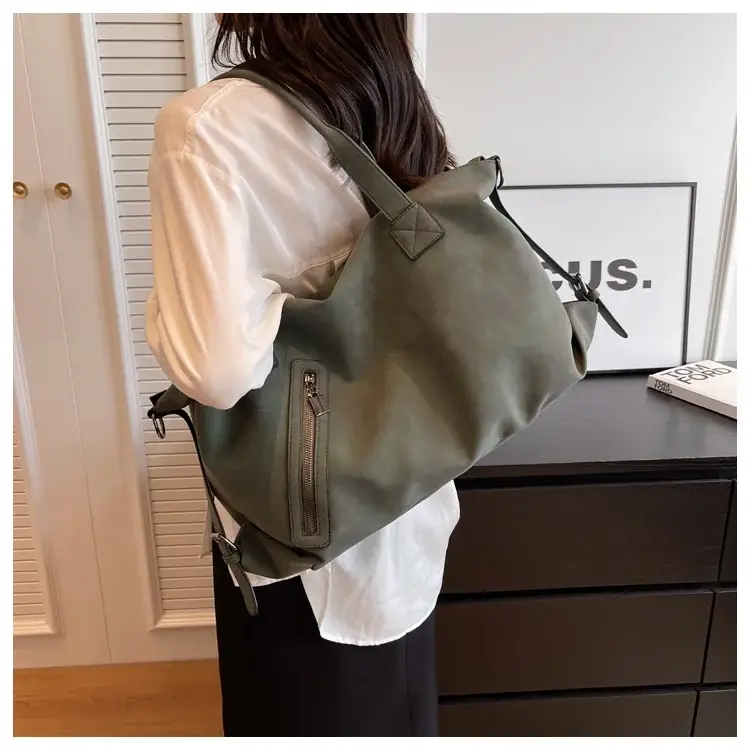 Fashion Women's Large Capacity Tote Bag Beige Suede — feature 29