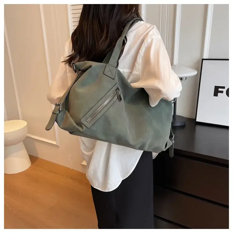 Fashion Women's Large Capacity Tote Bag Beige Suede — feature 30