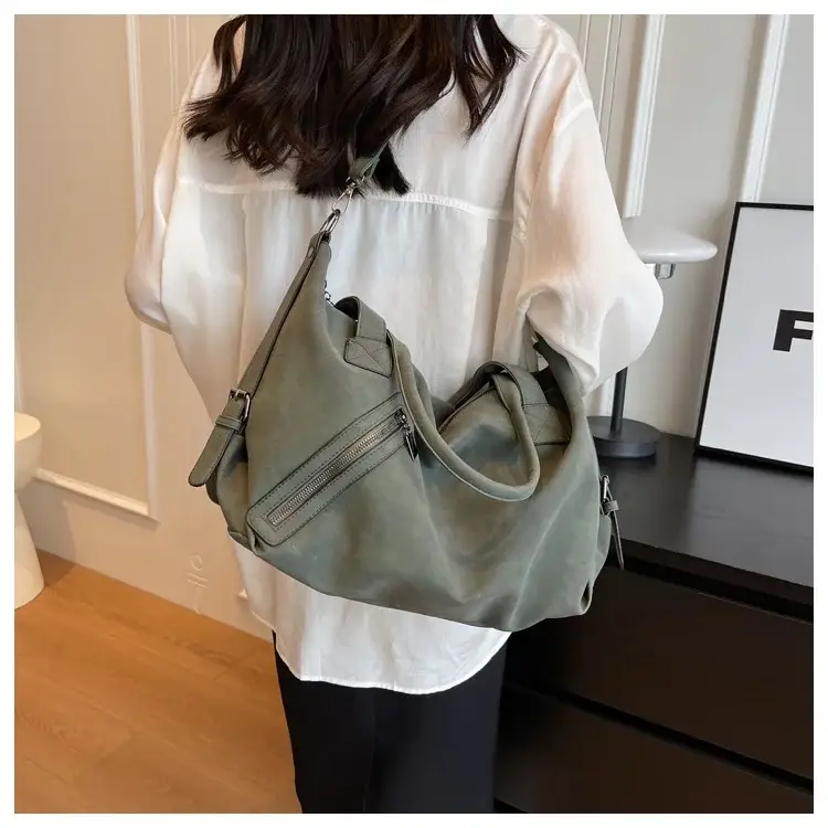 Fashion Women's Large Capacity Tote Bag Beige Suede — feature 32