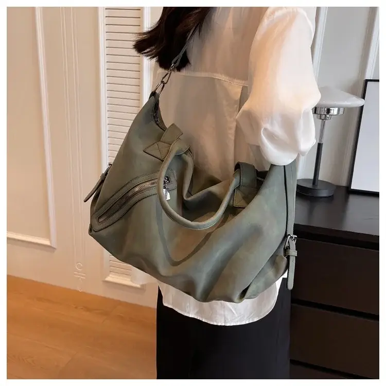 Fashion Women's Large Capacity Tote Bag Beige Suede — feature 34