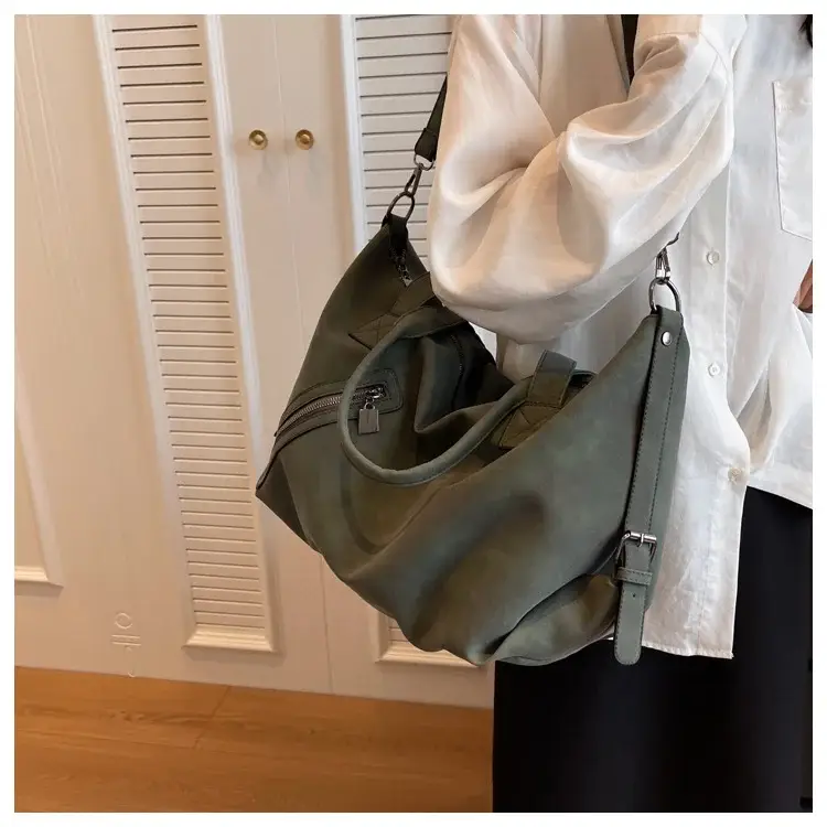 Fashion Women's Large Capacity Tote Bag Beige Suede — feature 35