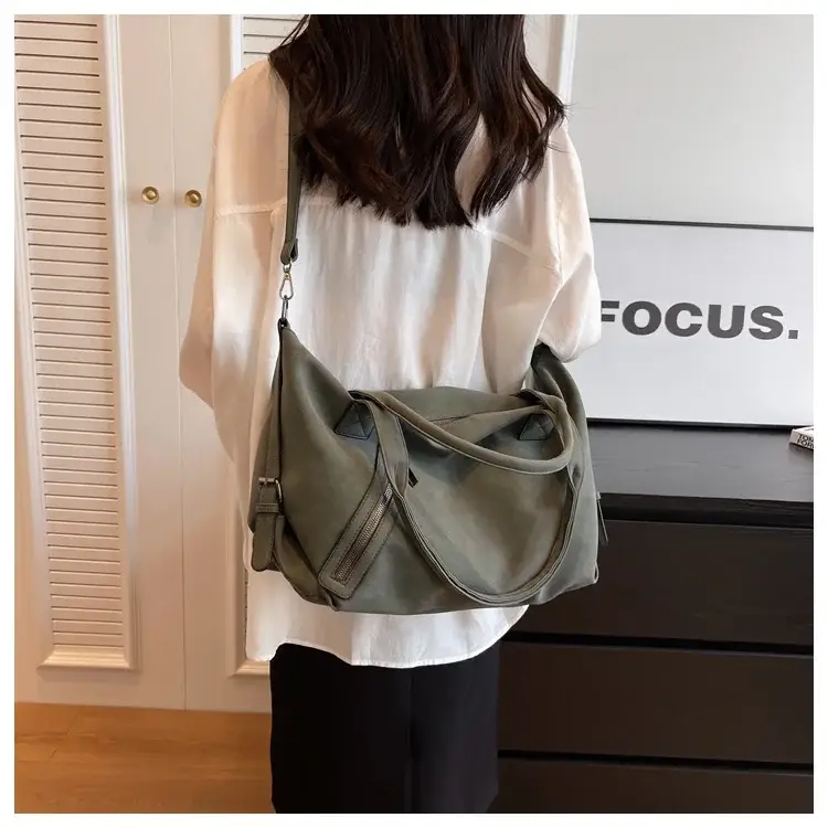 Fashion Women's Large Capacity Tote Bag Beige Suede — feature 37