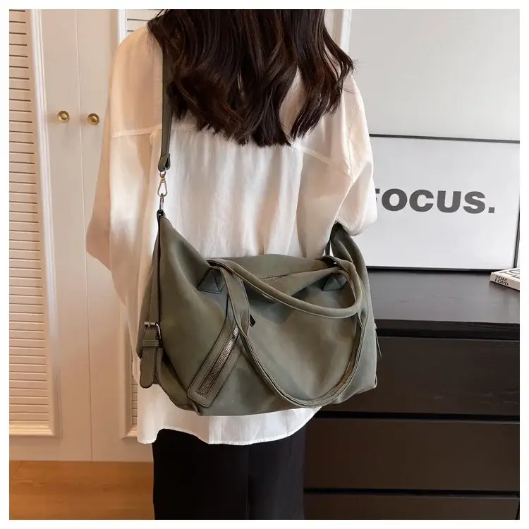 Fashion Women's Large Capacity Tote Bag Beige Suede — feature 38