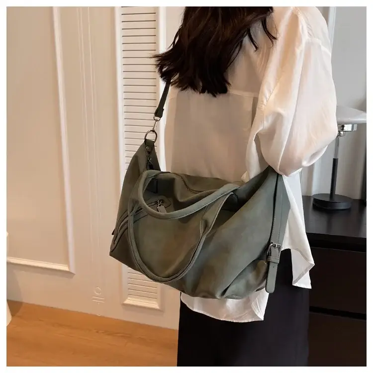 Fashion Women's Large Capacity Tote Bag Beige Suede — feature 39