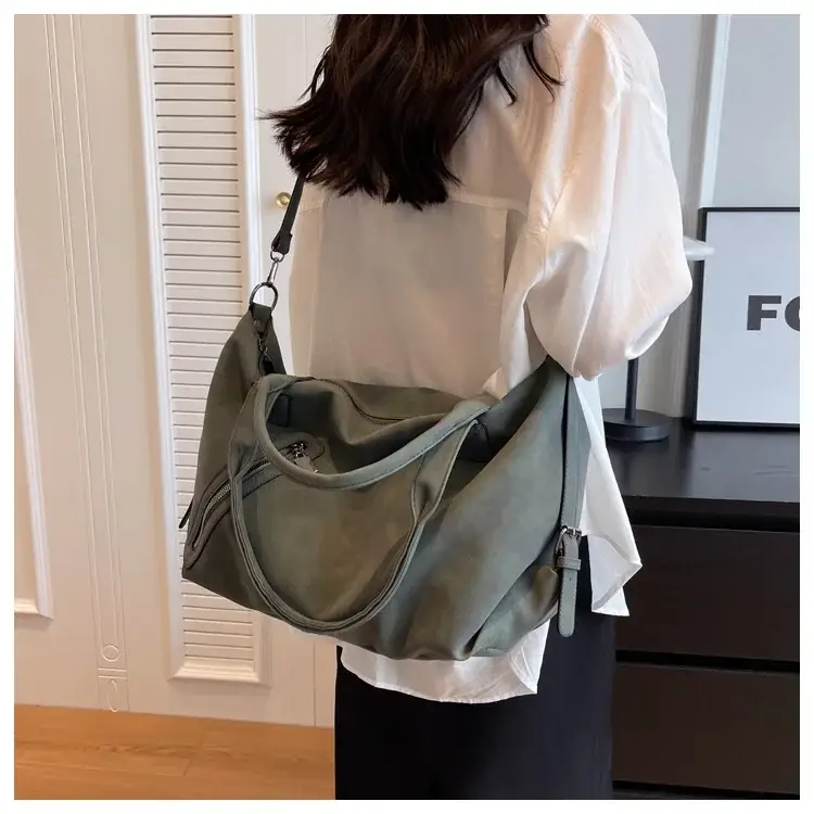 Fashion Women's Large Capacity Tote Bag Beige Suede — feature 40