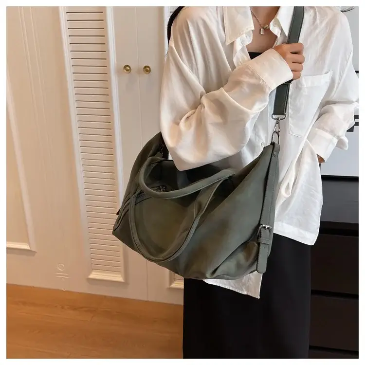 Fashion Women's Large Capacity Tote Bag Beige Suede — feature 41