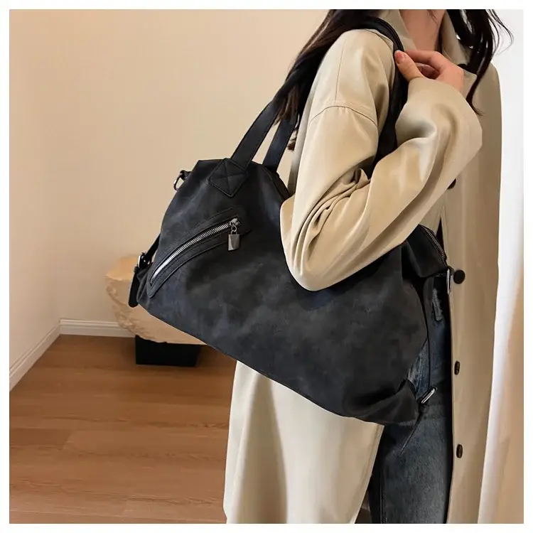 Fashion Women's Large Capacity Tote Bag Beige Suede — feature 50