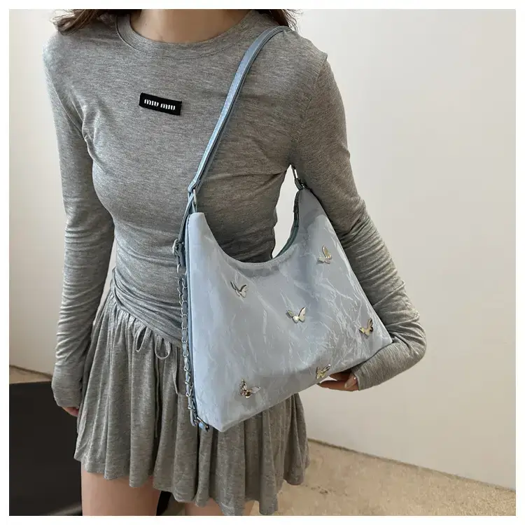 Women's Beige Embroidered Shoulder Crossbody Bag 2024 — feature 9