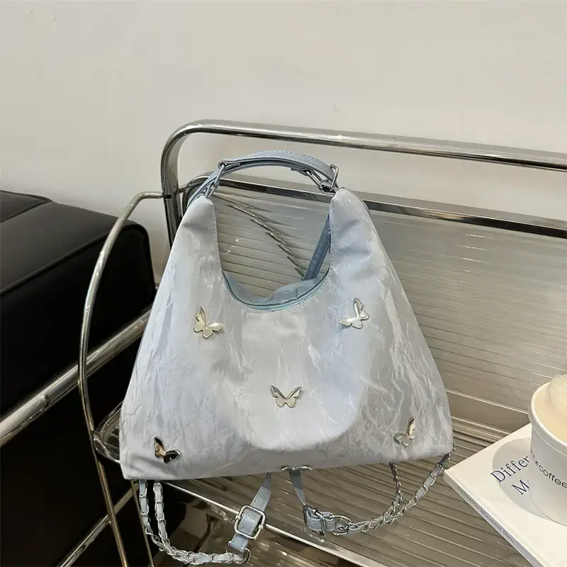 Women's Beige Embroidered Shoulder Crossbody Bag 2024 - Image 5