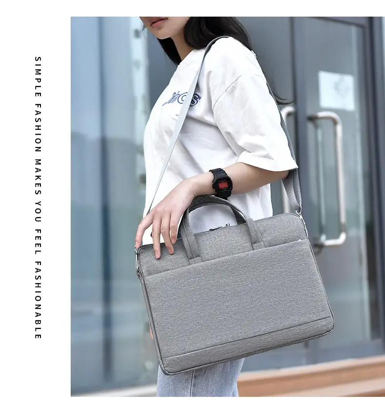 Light Blue Laptop Shoulder Bag for Men Women 15.6" — feature 14
