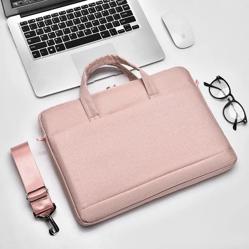 Light Blue Laptop Shoulder Bag for Men Women 15.6" - Image 3