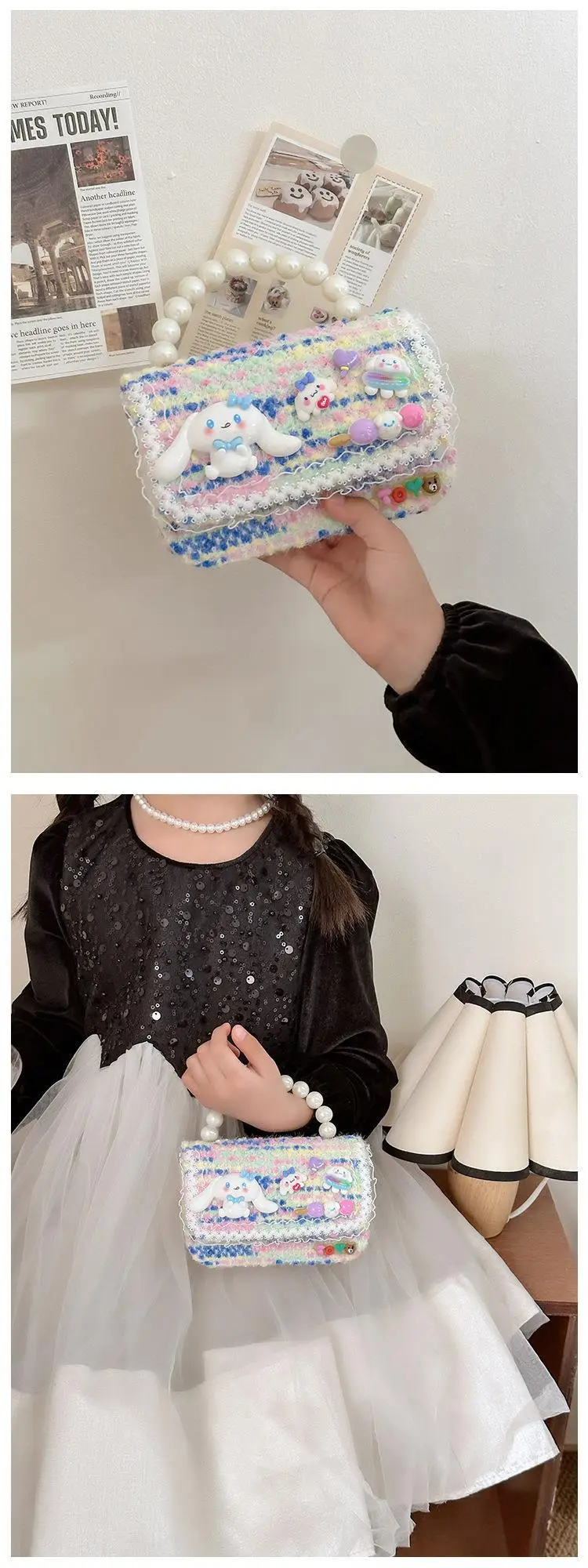 Children's Pearl Beaded Messenger Bags Set of 5 — feature 10