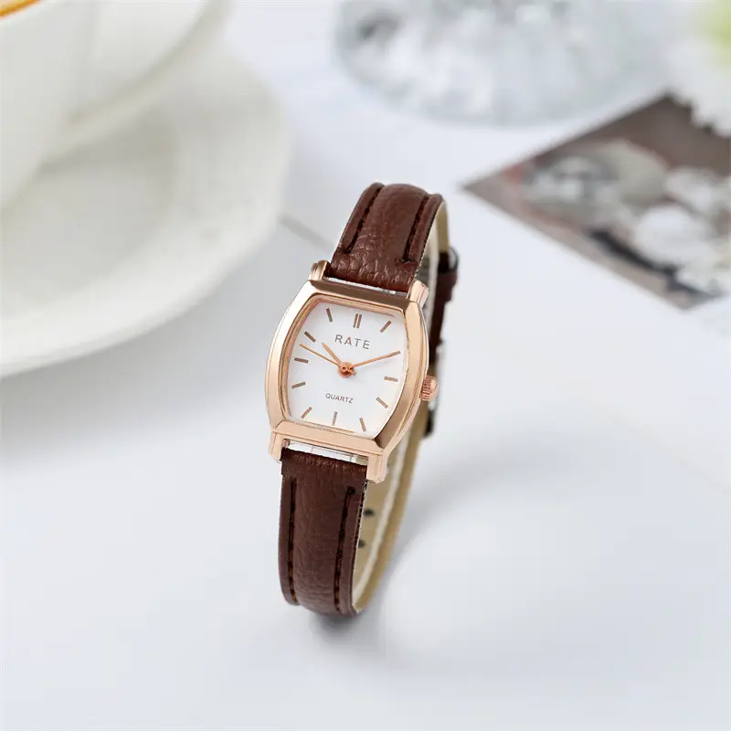 Korean Style Women's Quartz Watch with Leather Band
