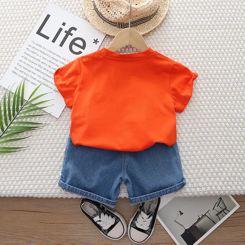 Boys Cotton T-Shirt Shorts 2024 Summer Set - Image 5