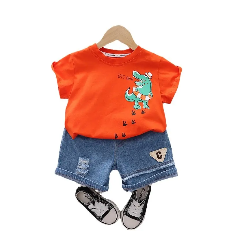 Boys Cotton T-Shirt Shorts 2024 Summer Set - Image 6