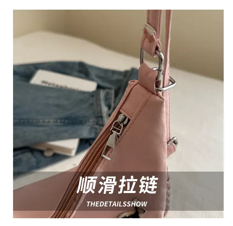 Pink Butterfly Embroidered Shoulder Tote Bag — feature 6