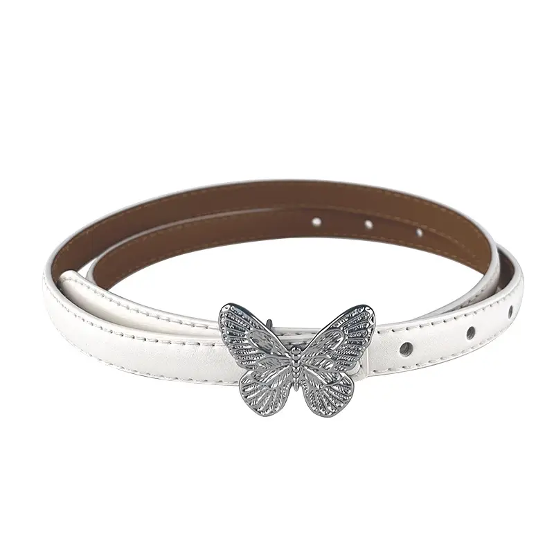 Women's Black Butterfly Belt with Thin Leather Belt - Image 28