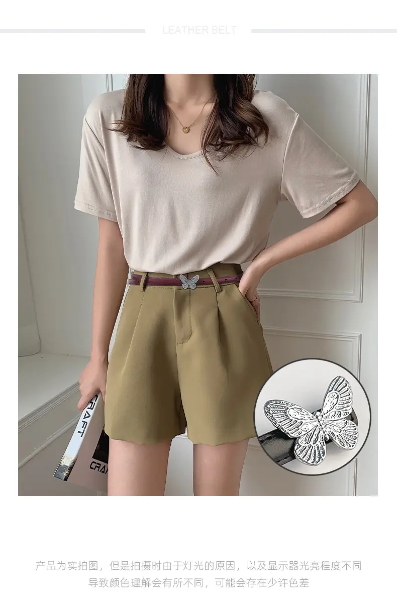 Women's Black Butterfly Belt with Thin Leather Belt — feature 2