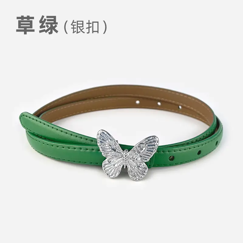 Women's Black Butterfly Belt with Thin Leather Belt - Image 10