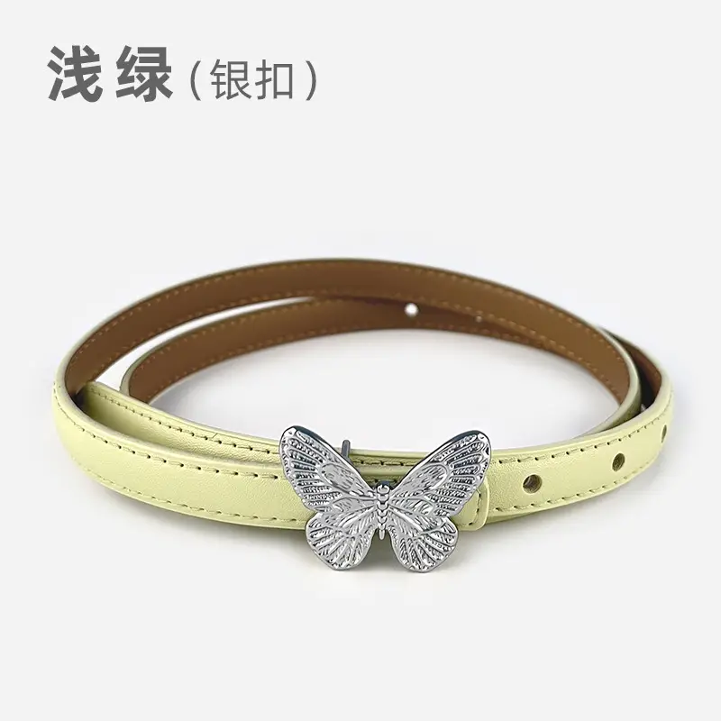 Women's Black Butterfly Belt with Thin Leather Belt - Image 11