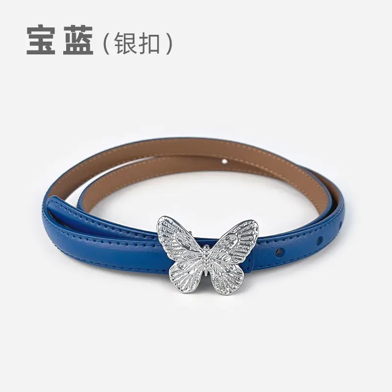 Women's Black Butterfly Belt with Thin Leather Belt - Image 12