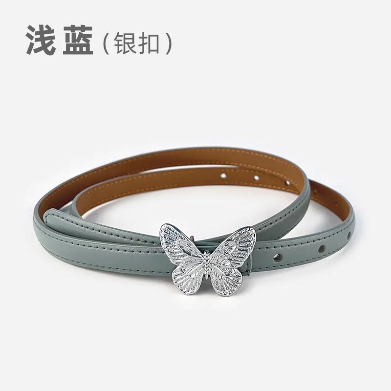 Women's Black Butterfly Belt with Thin Leather Belt - Image 14