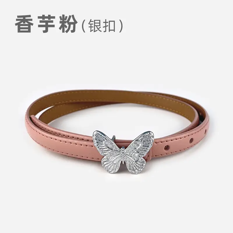 Women's Black Butterfly Belt with Thin Leather Belt - Image 15