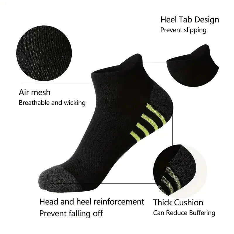 Summer Mesh Sports Ear-Lifting Boat Socks for Women Large Size Sweat-Absorbent Socks Deodorant Breathable Men's Socks Color-Blocked Stripesd Socks