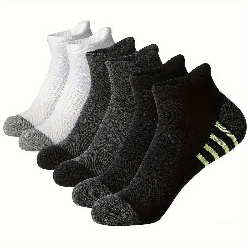 Summer Mesh Sports Ear-Lifting Boat Socks for Women Large Size Sweat-Absorbent Socks Deodorant Breathable Men's Socks Color-Blocked Stripesd Socks — feature 13