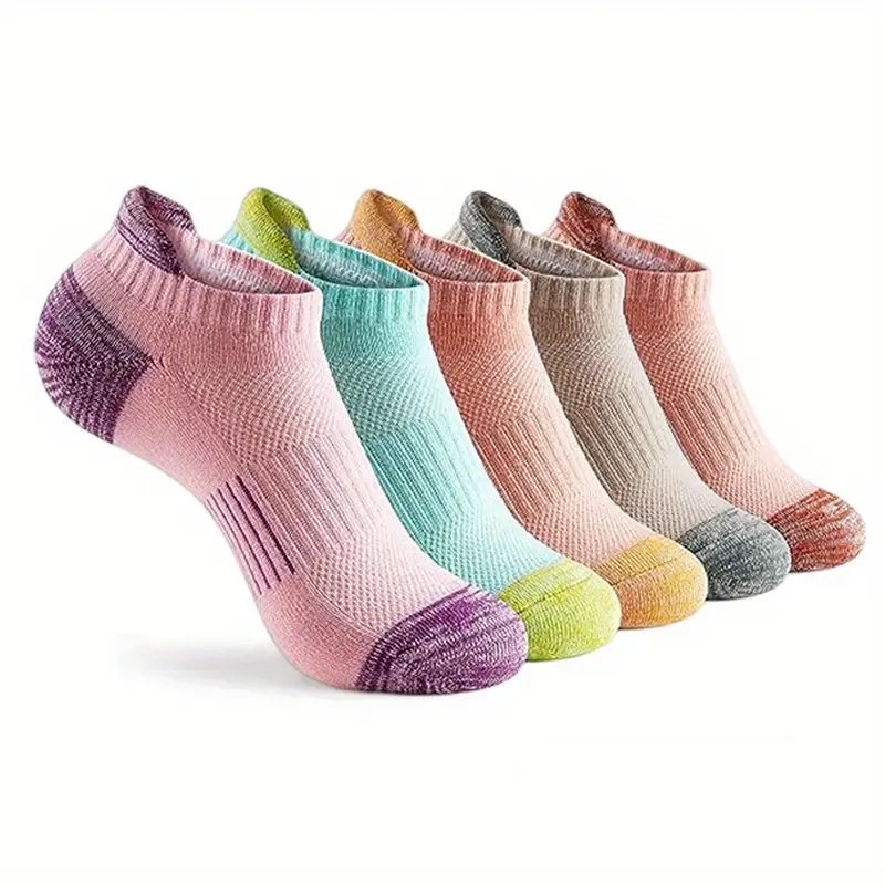 Summer Mesh Sports Ear-Lifting Boat Socks for Women Large Size Sweat-Absorbent Socks Deodorant Breathable Men's Socks Color-Blocked Stripesd Socks — feature 16