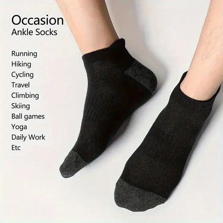 Summer Mesh Sports Ear-Lifting Boat Socks for Women Large Size Sweat-Absorbent Socks Deodorant Breathable Men's Socks Color-Blocked Stripesd Socks — feature 24