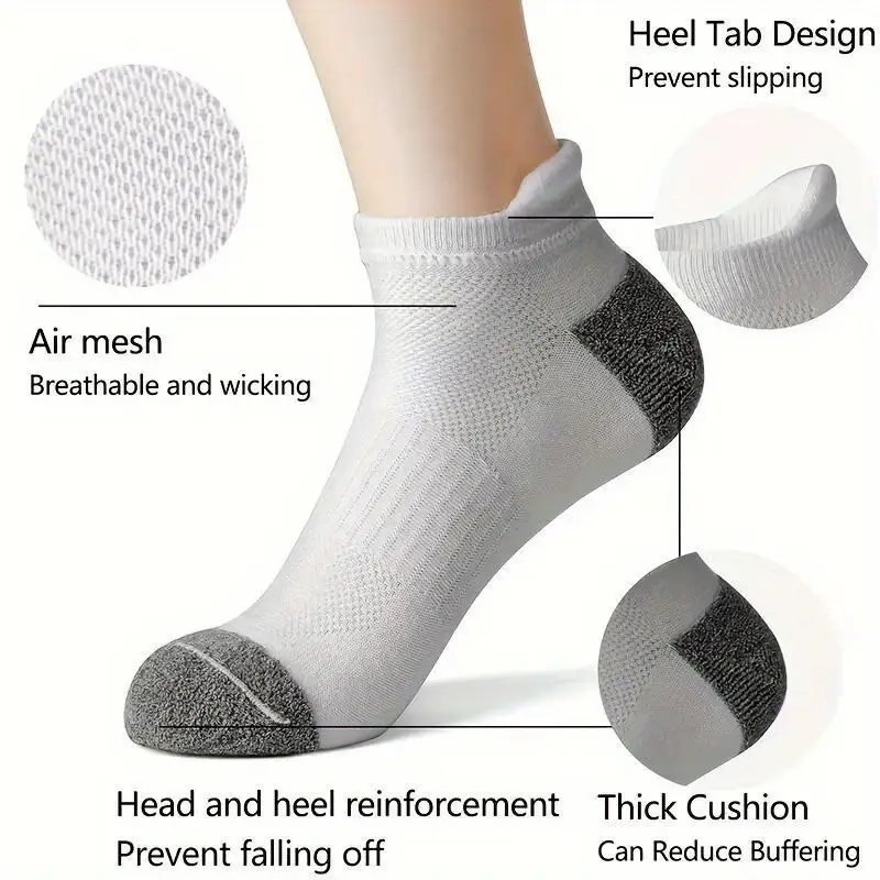 Summer Mesh Sports Ear-Lifting Boat Socks for Women Large Size Sweat-Absorbent Socks Deodorant Breathable Men's Socks Color-Blocked Stripesd Socks — feature 8