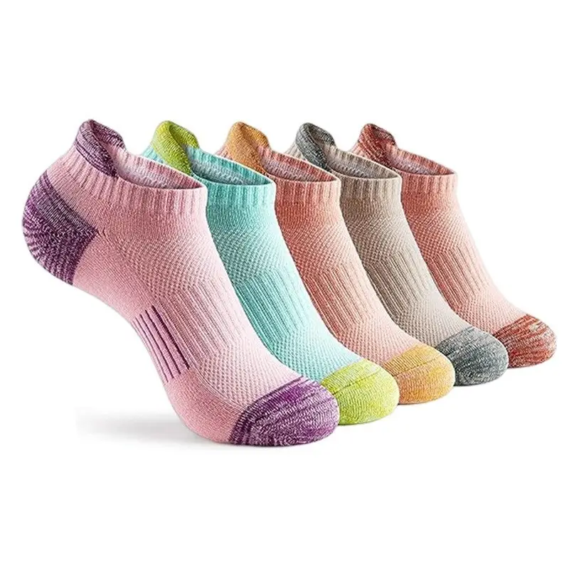 Summer Mesh Sports Ear-Lifting Boat Socks for Women Large Size Sweat-Absorbent Socks Deodorant Breathable Men's Socks Color-Blocked Stripesd Socks