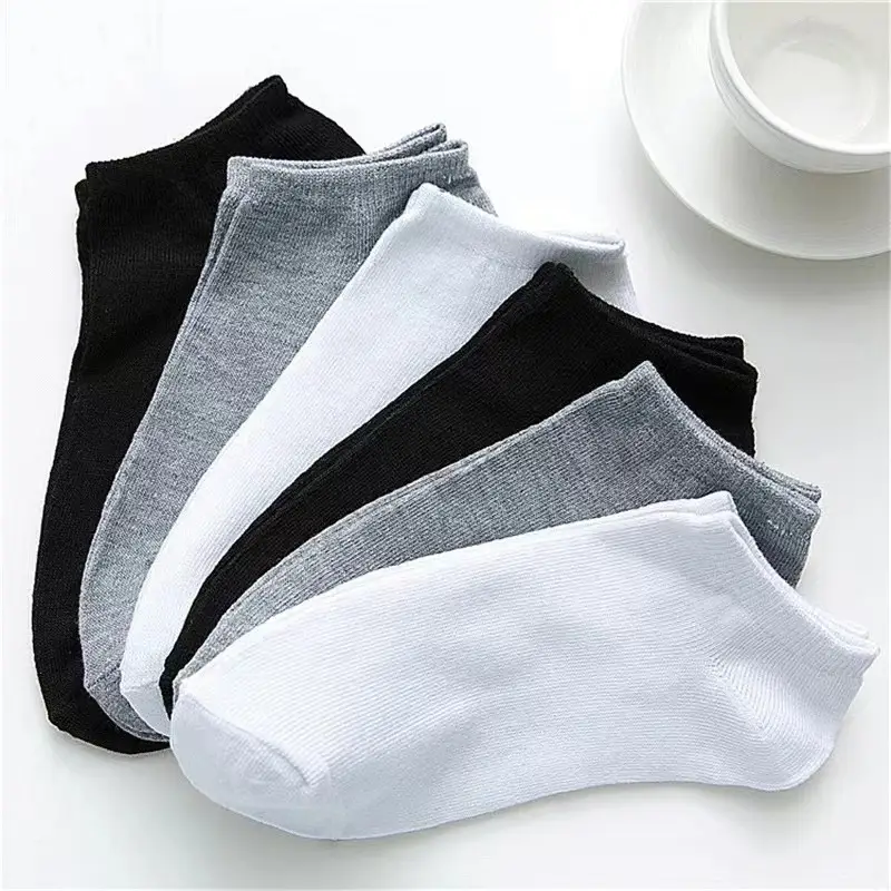 Summer Mesh Sports Ear-Lifting Boat Socks for Women Large Size Sweat-Absorbent Socks Deodorant Breathable Men's Socks Color-Blocked Stripesd Socks