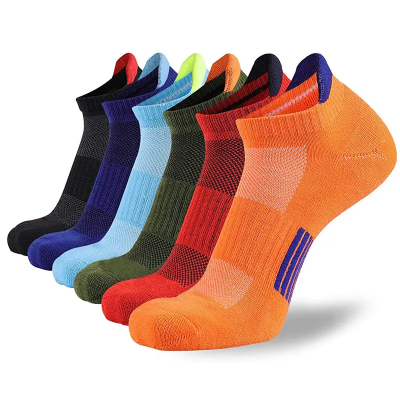 Summer Mesh Sports Ear-Lifting Boat Socks for Women Large Size Sweat-Absorbent Socks Deodorant Breathable Men's Socks Color-Blocked Stripesd Socks