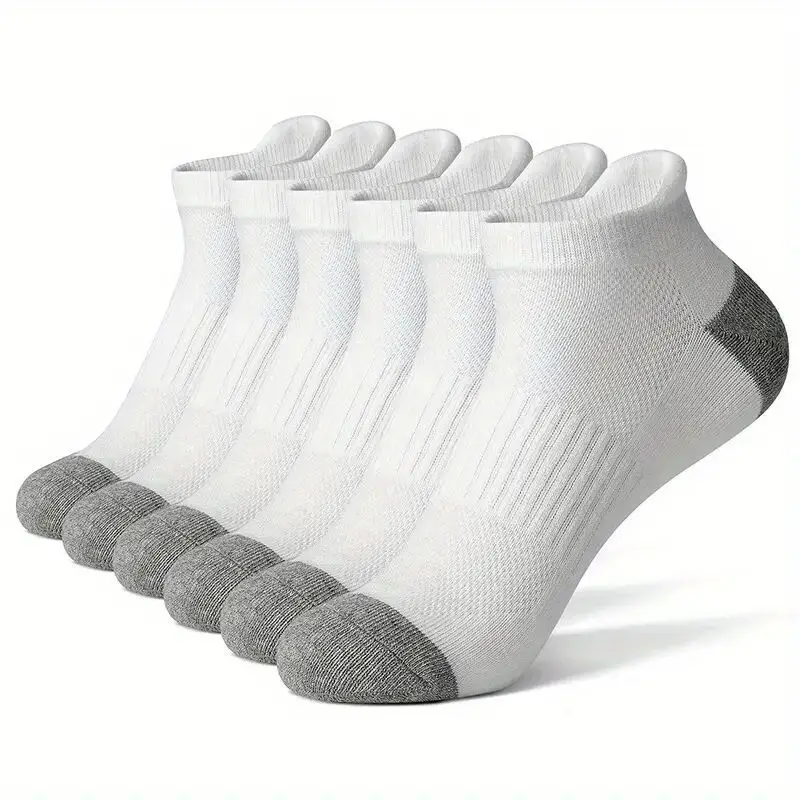 Summer Mesh Sports Ear-Lifting Boat Socks for Women Large Size Sweat-Absorbent Socks Deodorant Breathable Men's Socks Color-Blocked Stripesd Socks