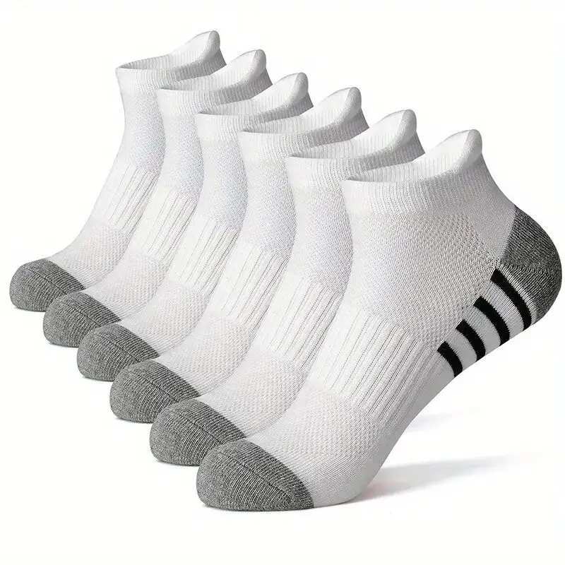 Summer Mesh Sports Ear-Lifting Boat Socks for Women Large Size Sweat-Absorbent Socks Deodorant Breathable Men's Socks Color-Blocked Stripesd Socks