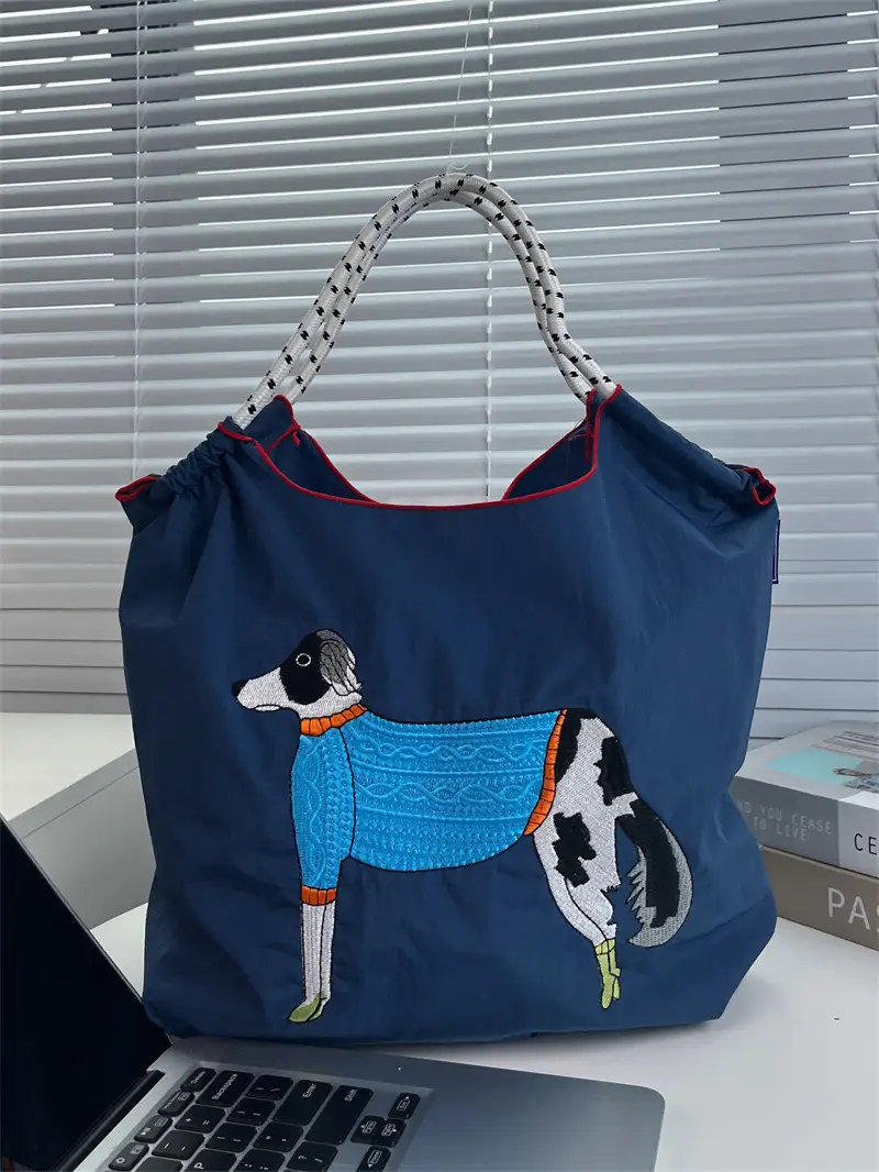 Women's Pink Cartoon Handbag with Blue Strap - Image 5