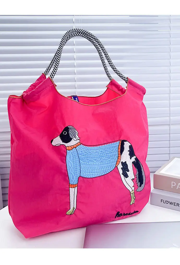Women's Pink Cartoon Handbag with Blue Strap — feature 10