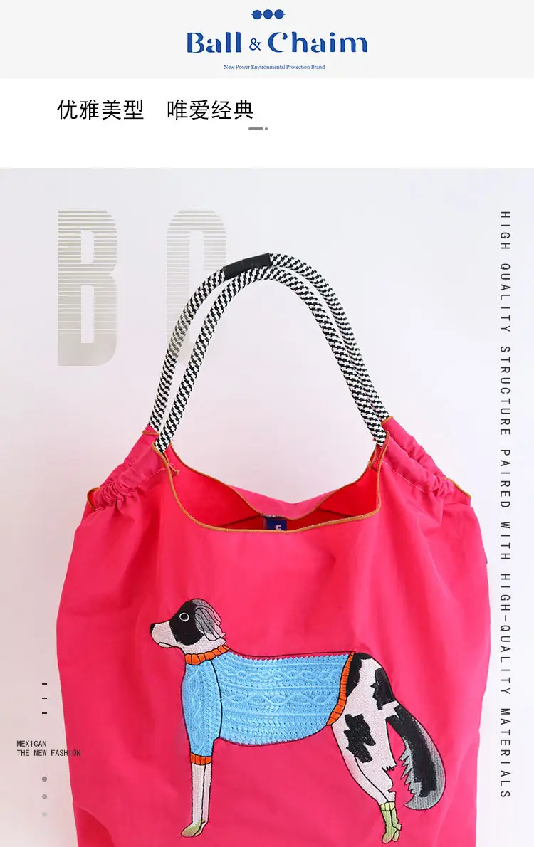 Women's Pink Cartoon Handbag with Blue Strap — feature 5