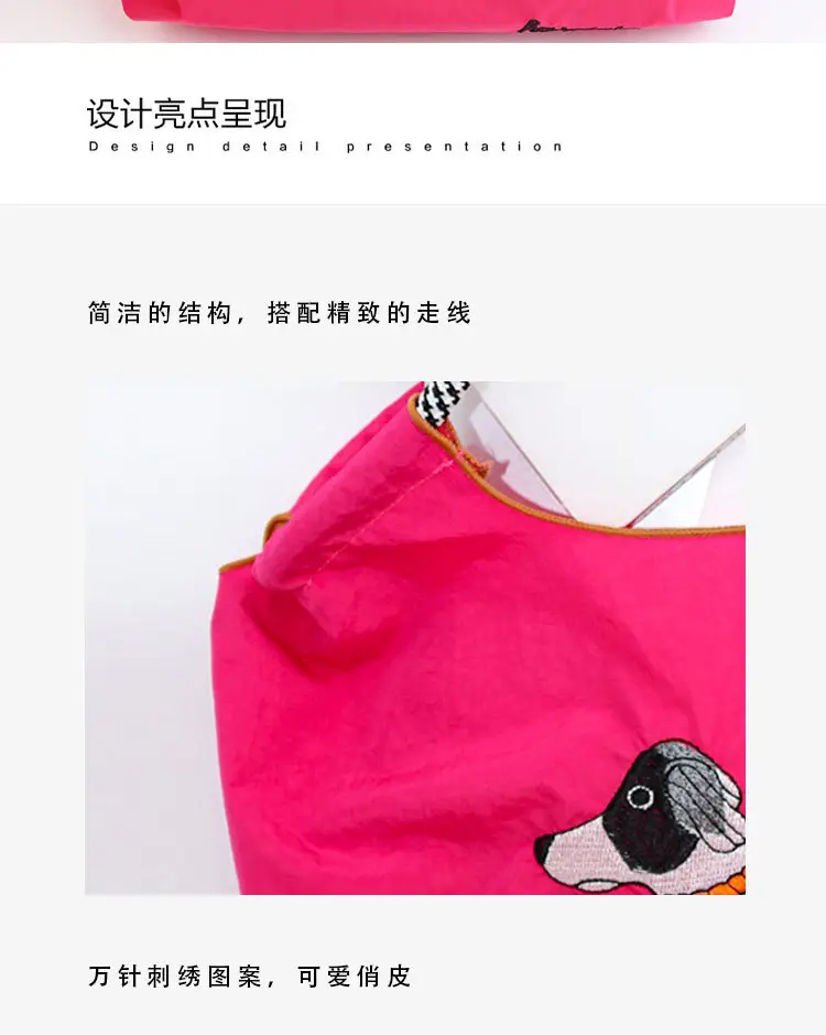 Women's Pink Cartoon Handbag with Blue Strap — feature 6