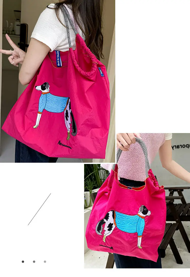 Women's Pink Cartoon Handbag with Blue Strap — feature 8