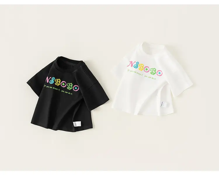 Yubao Boys Cartoon T-Shirt White 24 New Summer Loose — feature 15