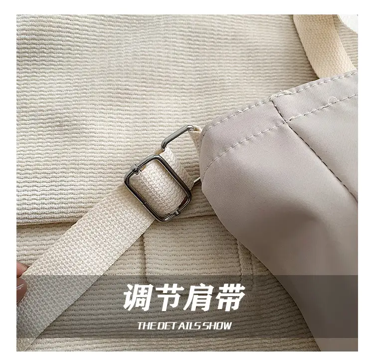 Beige Canvas Shoulder Bag Large Capacity Women Commuter — feature 11