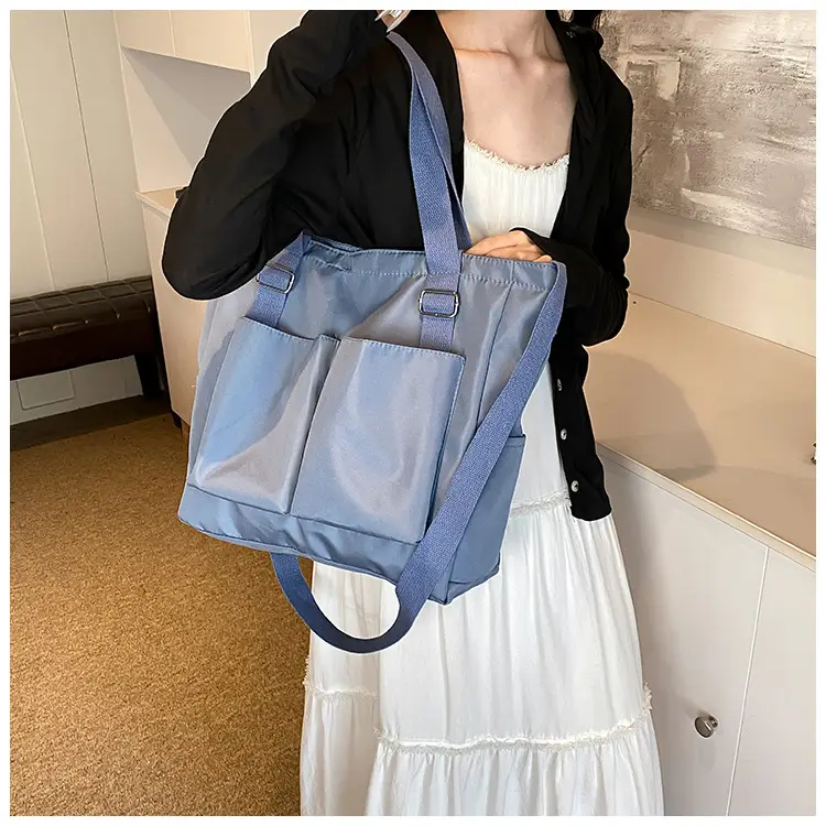 Beige Canvas Shoulder Bag Large Capacity Women Commuter — feature 17