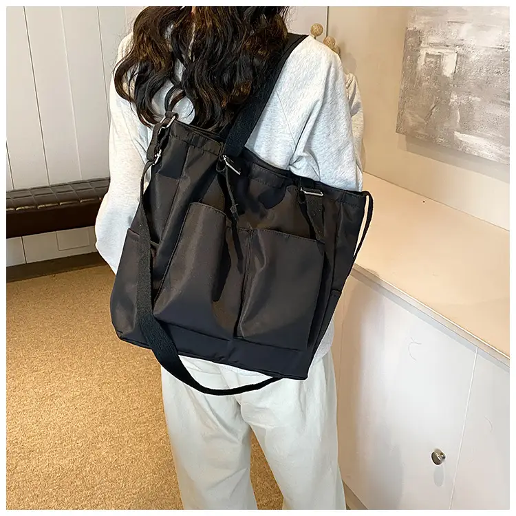 Beige Canvas Shoulder Bag Large Capacity Women Commuter — feature 18